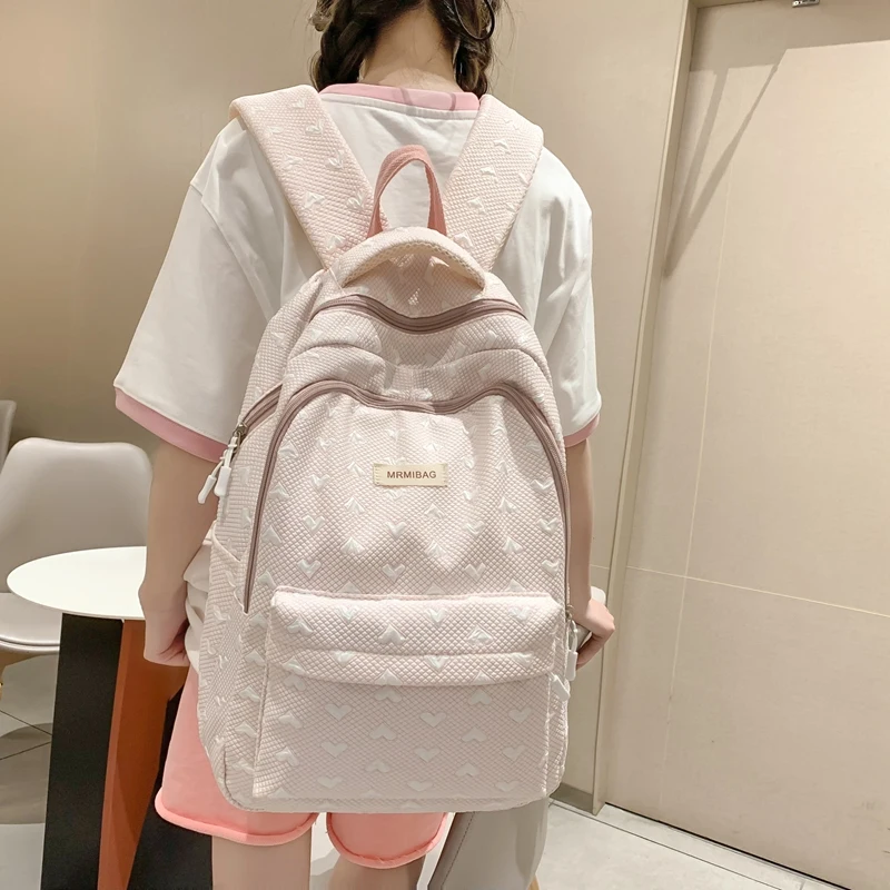 Fashion Hundred Ladies Large Capacity Cute Small Fresh Love Student Schoolbag Simple Casual Outdoor Travel Storage Backpack