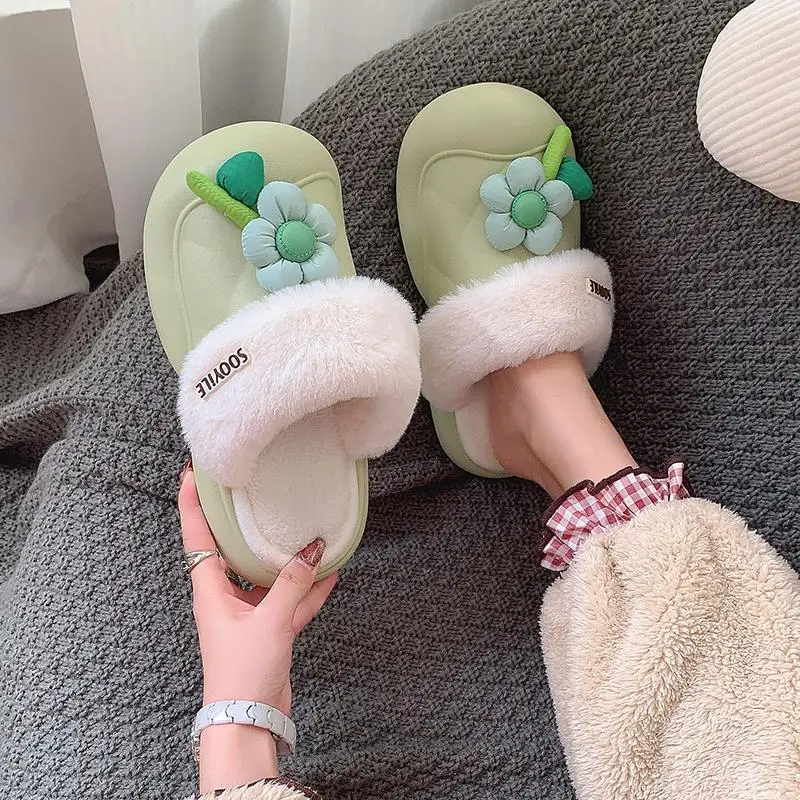 women's-indoor-thi-bot-slip-resistant-waterproof-warm-plu-slippers-autumn-winter-floral-design-roman-sle-flat-heel