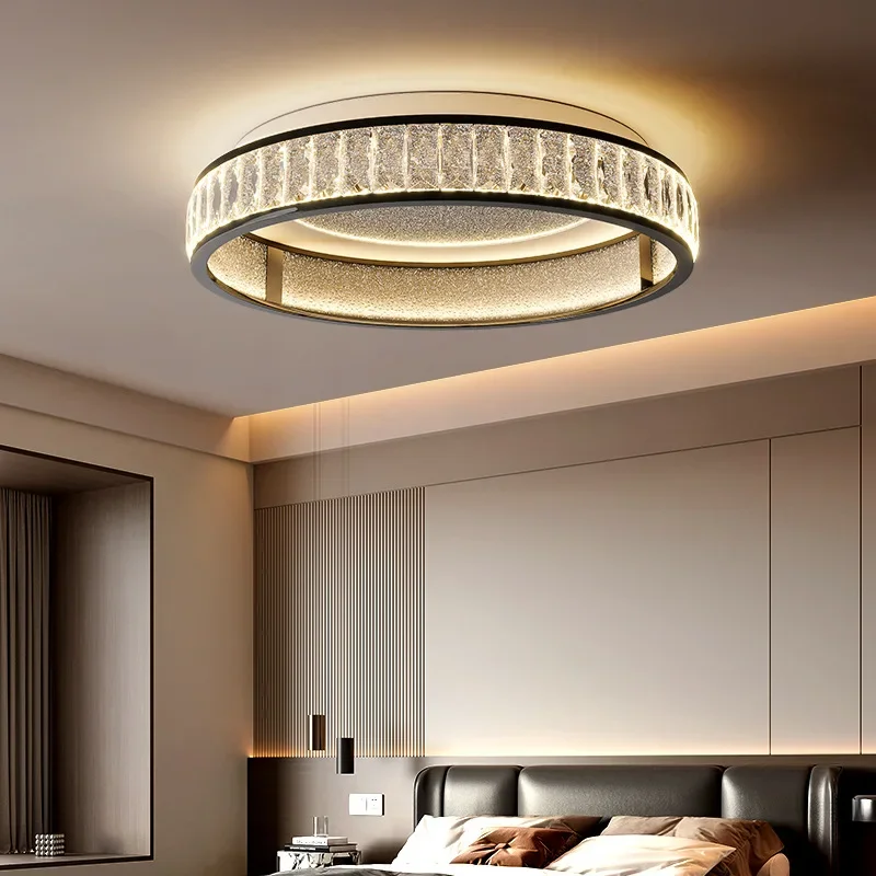 Plafoniera italiana di lusso in cristallo per camera da letto, villa di lusso di fascia alta, sala, camera da letto principale, ristorante, cerchio, luce avanzata