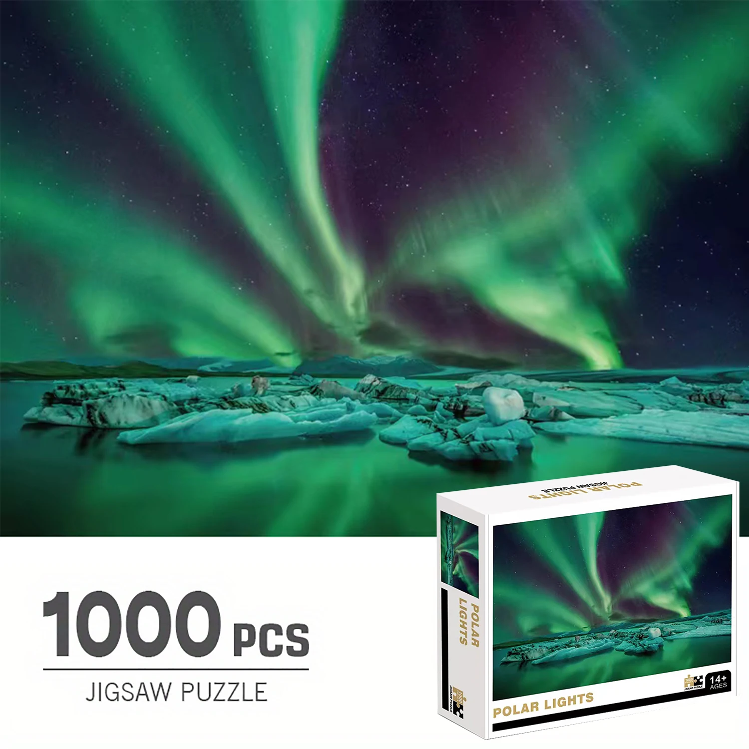 

1000 Pieces Jigsaw Puzzles, Polar Lights, Adults Large Puzzle Toys Gift Intellectual Decompressing Fun Family Game