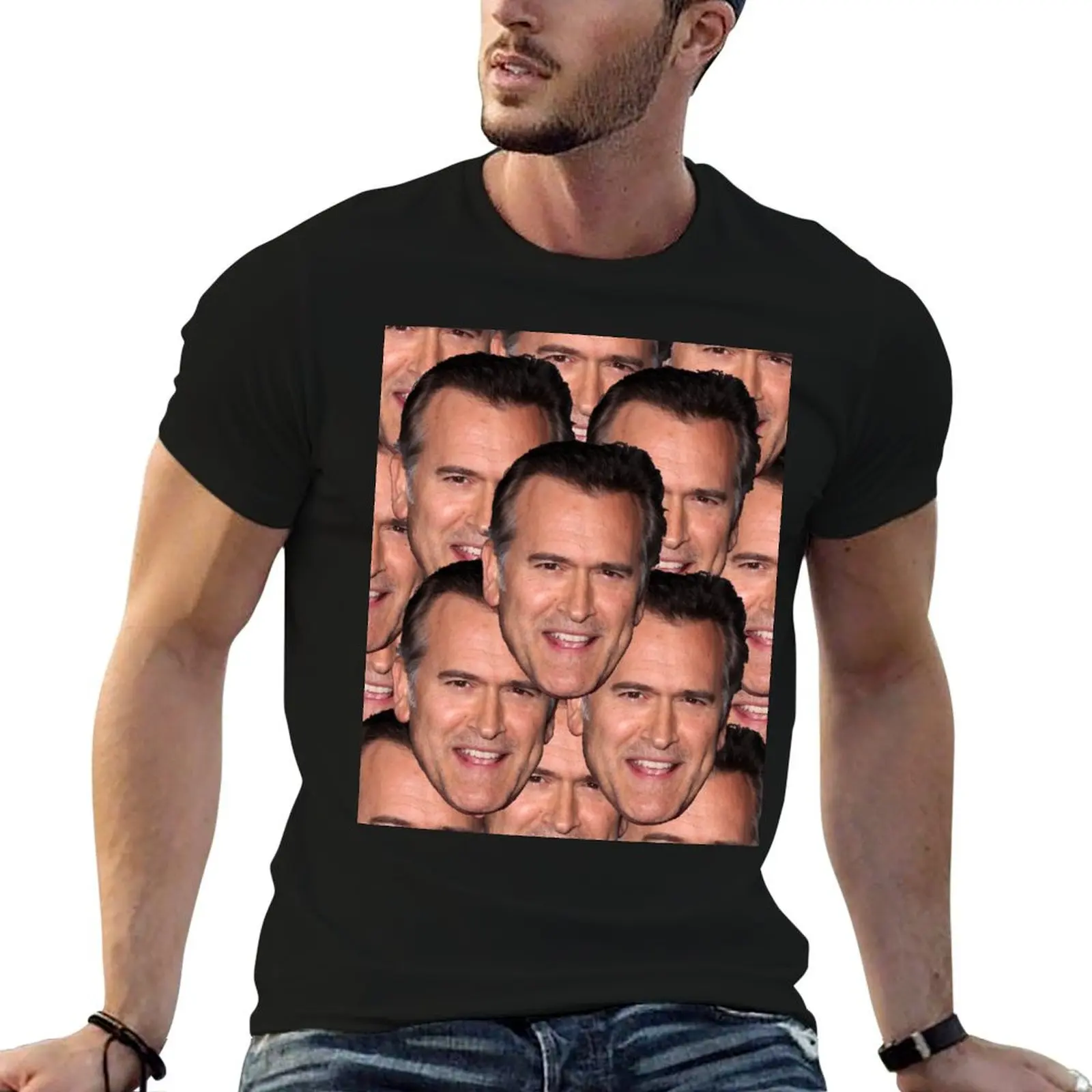 

Bruce Campbell Evil Dead Head Shot T-Shirt designer shirts for a boy baggy shirts cotton graphic tees T-shirts for men cotton
