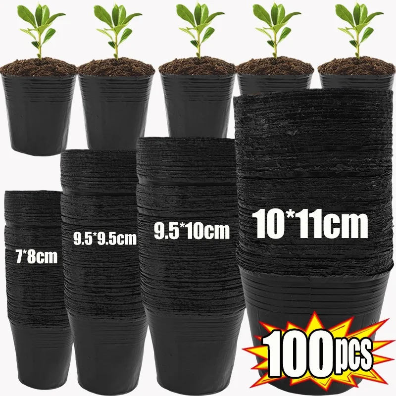 Macetas de Plástico Reutilizables para Viveros, con Drenaje Óptimo, Apilables, para Cultivo de Flores en Interiores, Hogar, Jardín e Invernadero