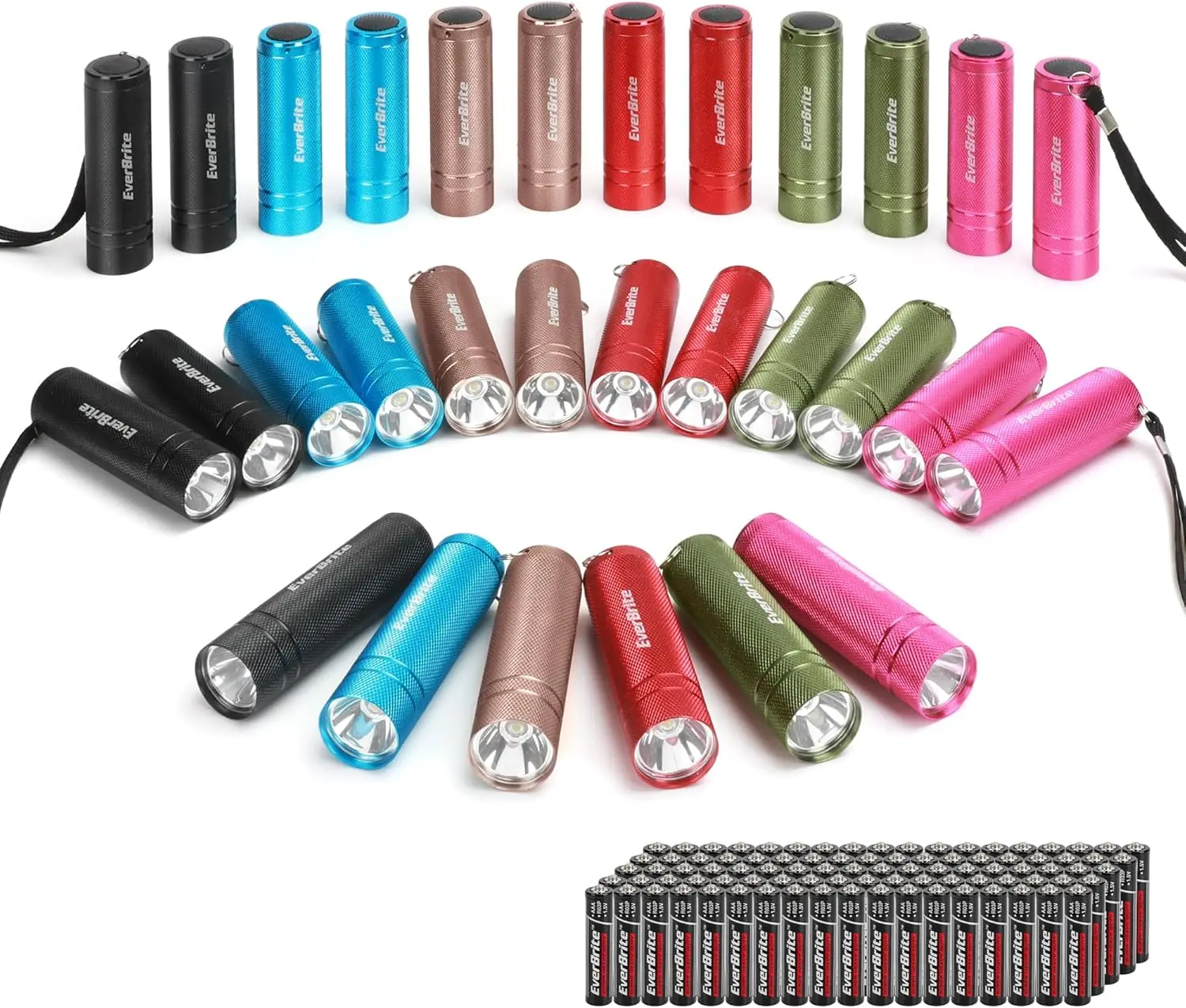 

30-Pack Mini LED Flashlight Set with Lanyard, Assorted Colors, Batteries Included for Camping, Emergency, Gifts