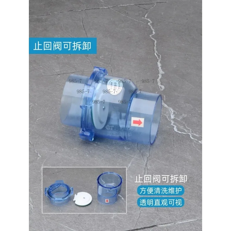 50mm UPVC Transparent Check Valve, Sewer Deodorization Flap Valve Combination for Drainpipe