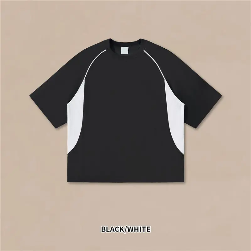 【値下げ！】-】メンズ-カラーブロック-クイックドライ-メッシュ-クール-通気性-アスレチック-アウトドア-半袖-tシャツ-ブラック-s