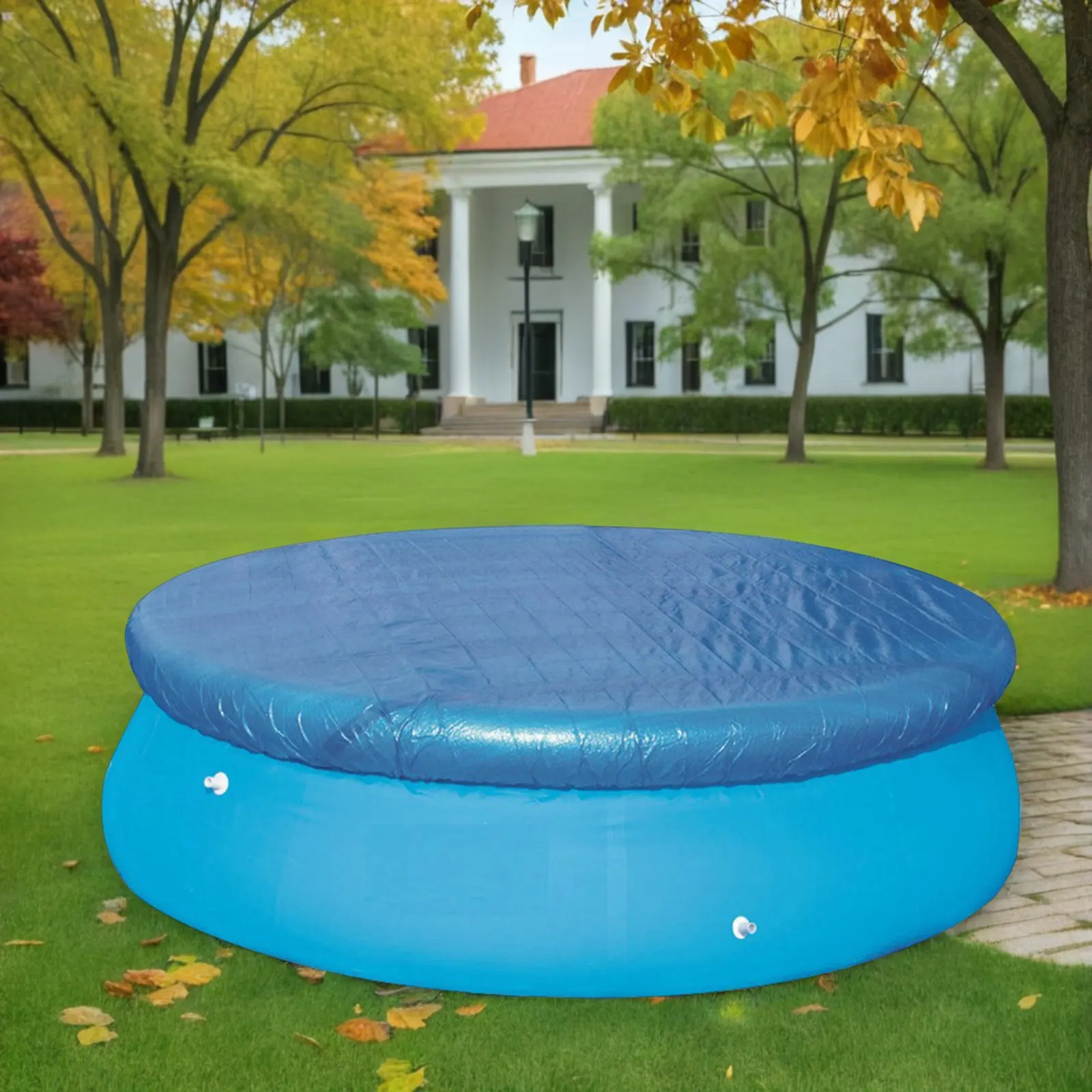 210Cm Circular Pool Cover Waterproof Tear Resistant Pool Cover for Round Inflatable Pools Frame Pools Dust Rain Protection