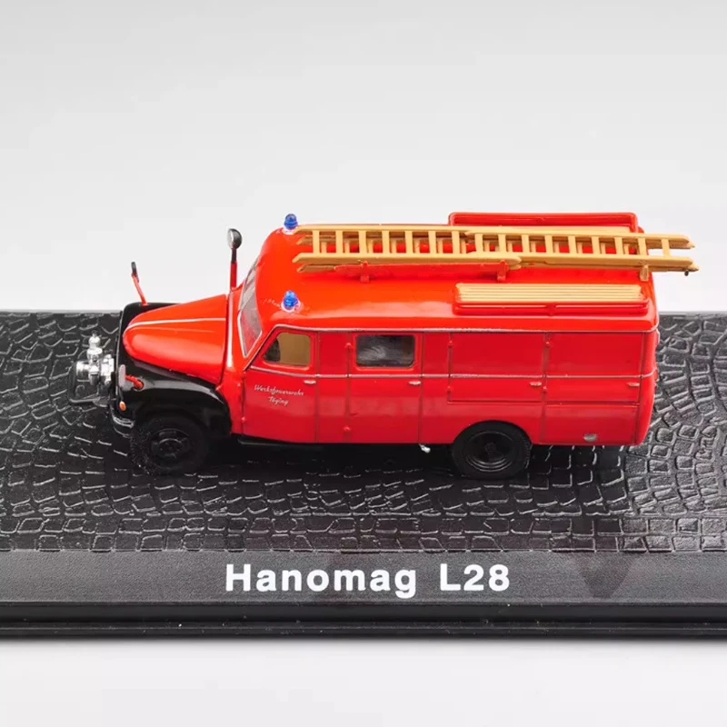 ATLAS Diecast escala 1:72 Hanomag L28 motor de bomberos escalera camión aleación coche modelo colección recuerdo espectáculo estático regalo de vacaciones