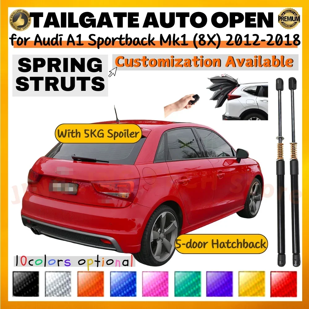 

Qty(2) Trunk Struts with Spring for Audi A1 Sportback Mk1 (8X) 2012-2018 With 5KG Spoiler Rear Tailgate Lift Supports Shocks