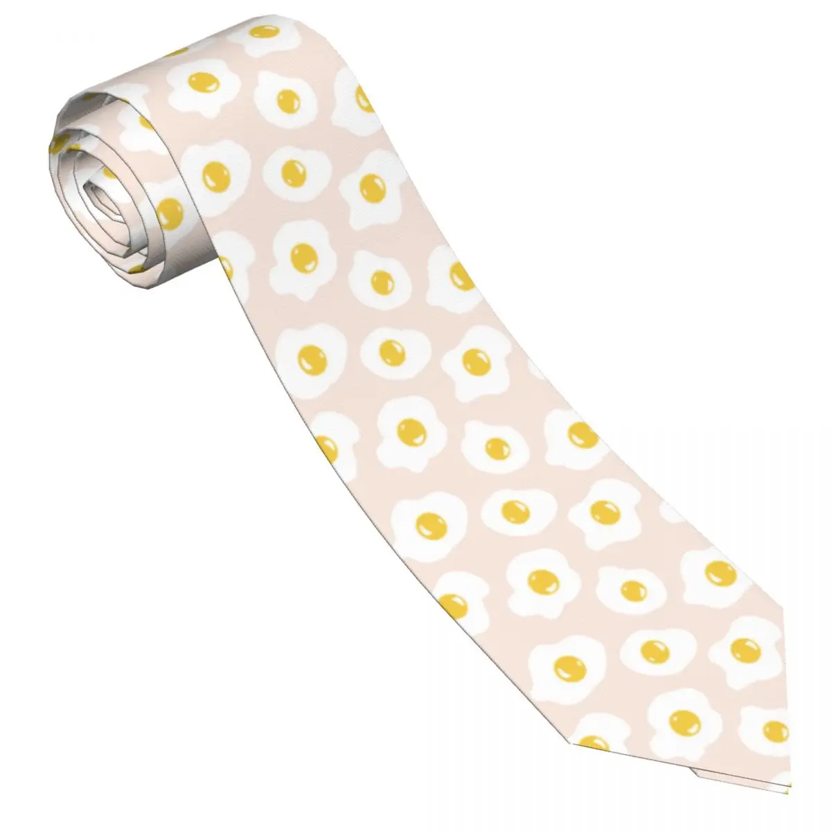 Fried Egg Tie Cartoon Funny Wedding Party Neck Ties Unisex Adult Novelty Casual Necktie Accessories Quality Graphic Collar Tie