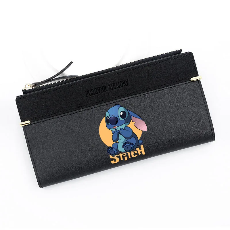 Disney Stitch Wallet Fashion Women PU Leather Coin Purse Cute Cartoon Portable Lady Long Wallet Handbags Cards Holder Gifts