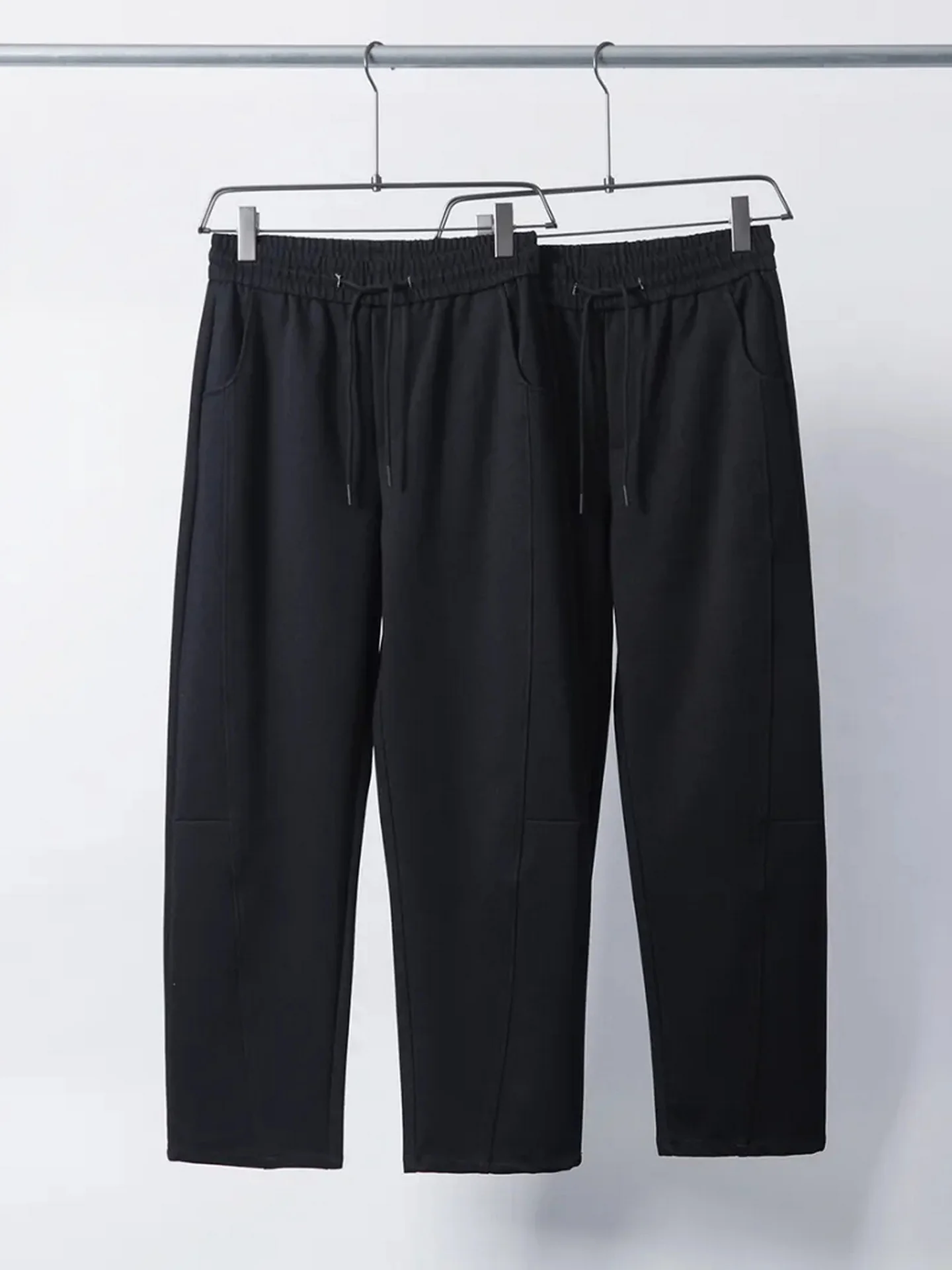 

New Men's Elastic Knitted Anti-Wrinkle No-Iron Knife Casual Pants Loose Straight Leg Elastic Waist 3D Tailoring Leisure ...