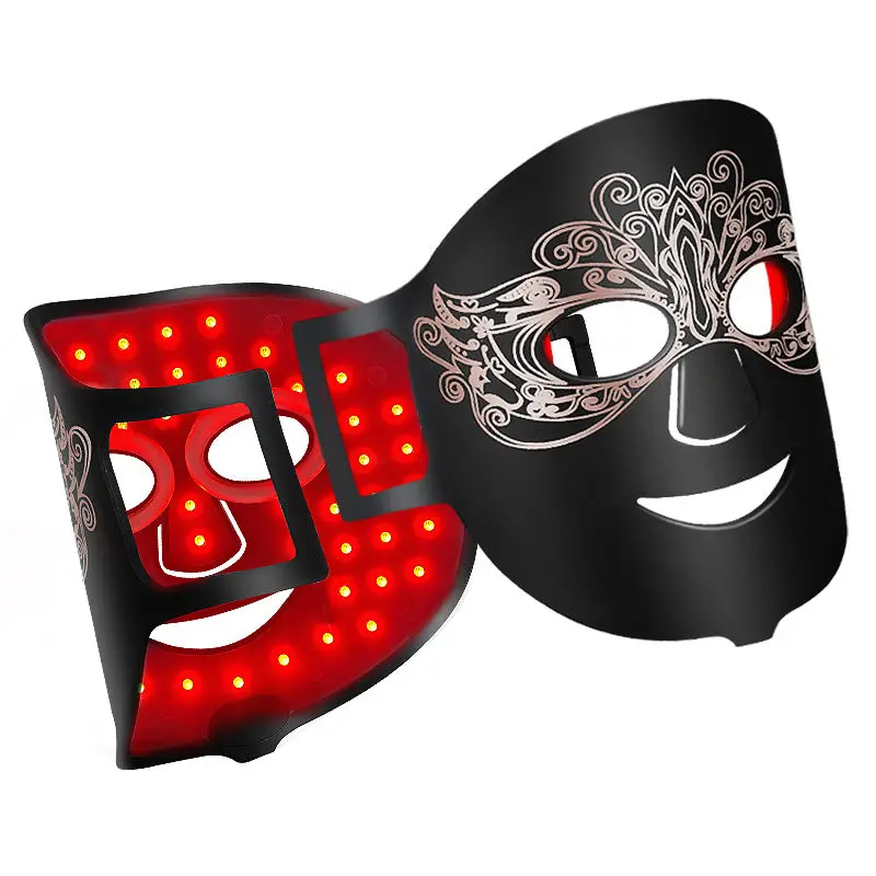 Maschera facciale in silicone flessibile a quattro lunghezze d'onda da 60 LED 660nm 850nm 415nm 590nm