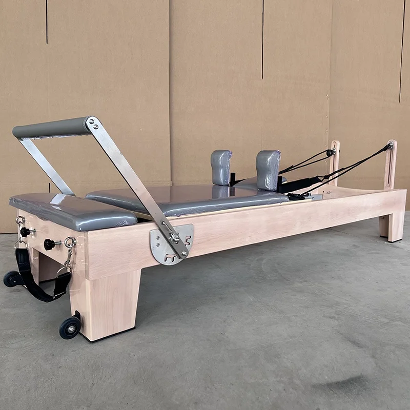 Queenlife Luxury Beech Wood Reformer Pilates Machine for Home or Commercial Yoga Studio Includes Box and Jump Board