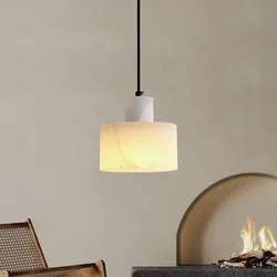 Nordic Simple Natural Marble Pendant Light Porch Balcony Restaurant Table Bar Bedroom Small Chandelier Indoor Home Decor