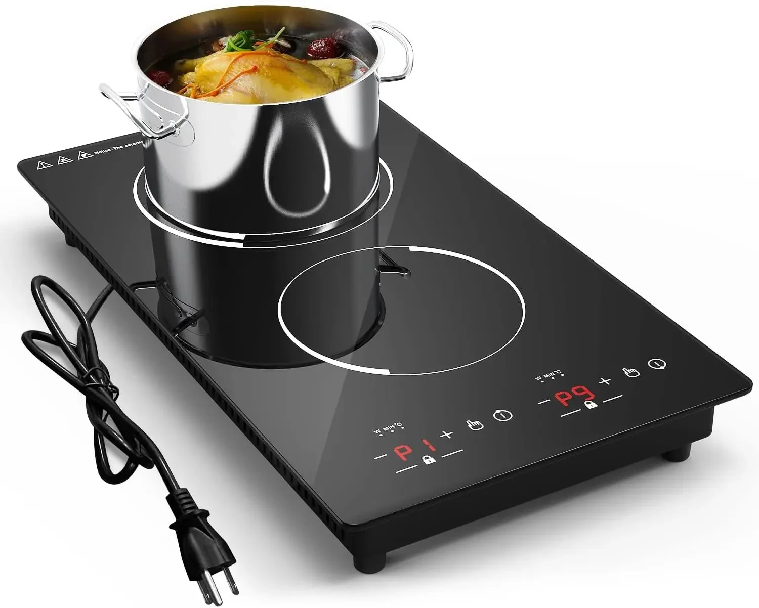 

Double Induction Cooktop, 2 Burners Induction, 12 inch Portable Electric Stove Top, Countertop and Built-in Induction Cooktops