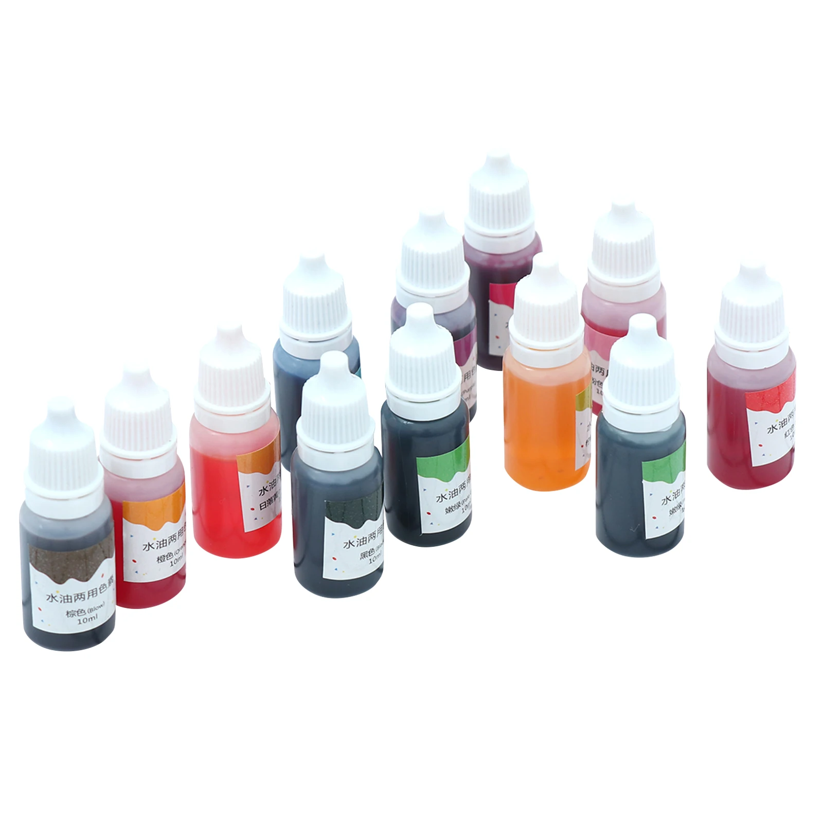 

12 pcs 10Ml Water Oil Dual Use Color Pigment For Soap Making Bath Bombs Diy Craft Liquid Dye Set Soluble Coloring Kit