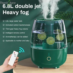 6.8L Air Humidifier Large Capacity Remote Control Ultrasonic Aroma Diffuser Mist Maker With LED Night Light For Home Office