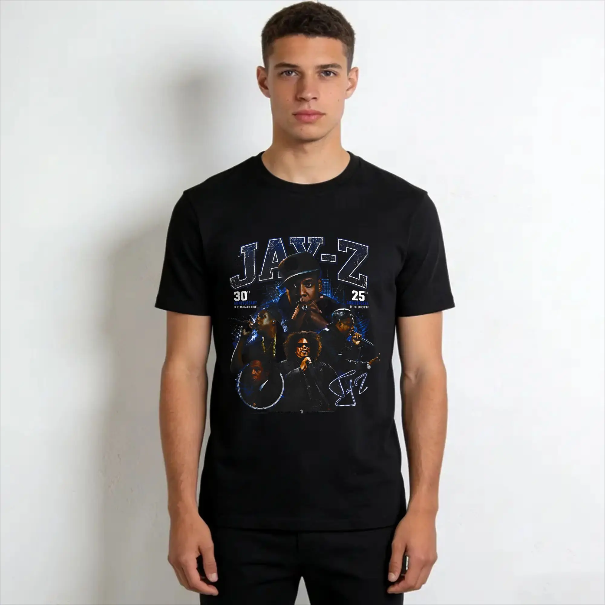 Fashion Jay Z 30th Reasonable Doubt 25th Blueprint JAŸ-Z 30 Tour  T Shirt for Men Women  100% Cotton Tee Shirt Short Sleeve
