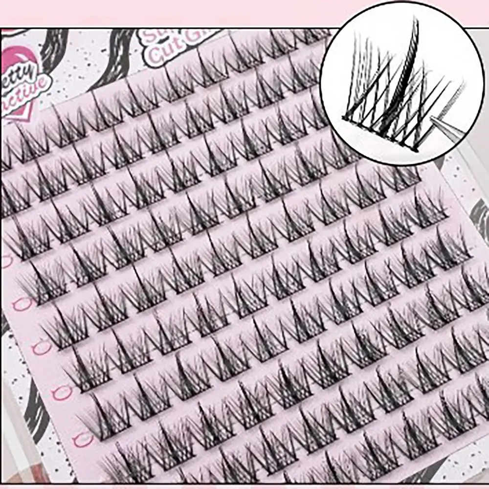 Naturale 6/11/12/14 MM Innesto Ciglia Finte Steli Neri a Forma di V Ciglia Finte FAI DA TE 10 File Eye Makup Strumento Donne