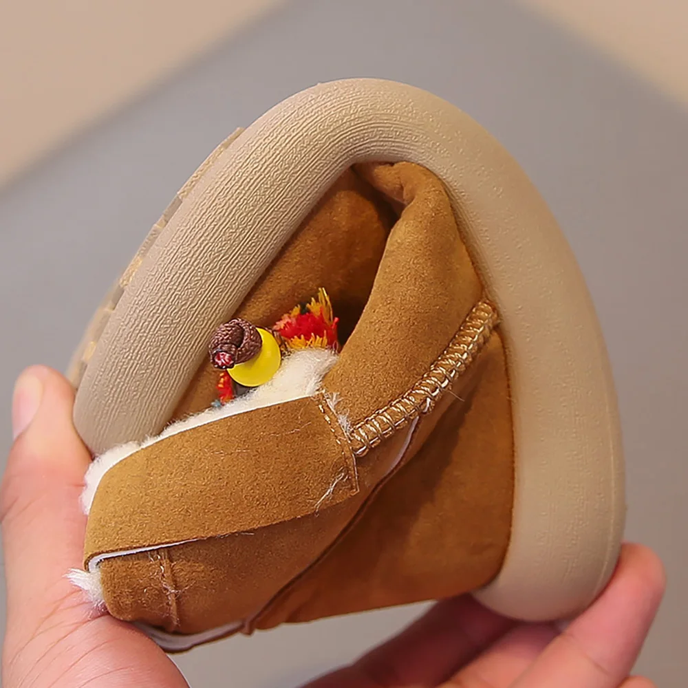 فو الفراء أحذية الشتاء للأطفال سميكة الدافئة المراهقين طفل أفخم الأحذية المضادة للانزلاق الصبي الفتاة أحذية قطنية الأحذية الدافئة #6