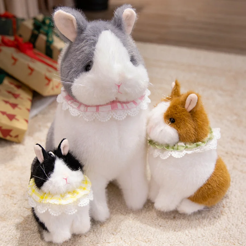 Simulation Nette Realistische Kaninchen Plüsch Spielzeug Weiche Stofftier Kawaii Flauschigen Hase Puppe Baby Schlaf Kissen für Kinder Geschenke