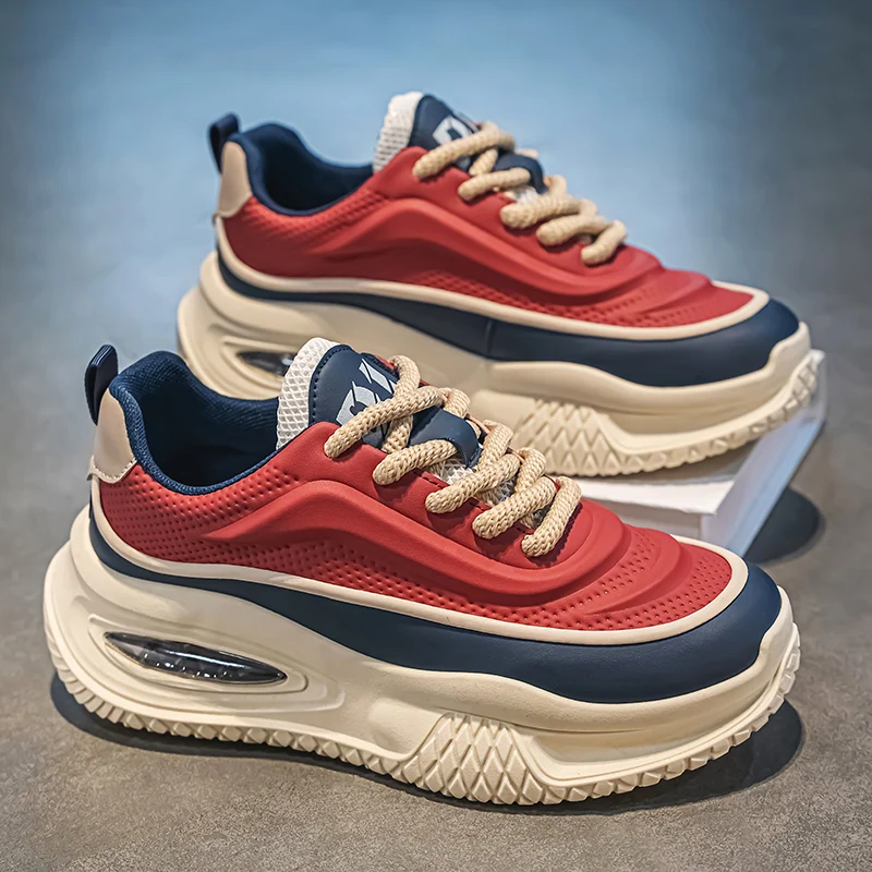 

Мужские кроссовки 2025, мужская повседневная обувь на толстой подошве, мужская безопасная теннисная модная мужская обувь для отдыха, мужская зимняя обувь Tide