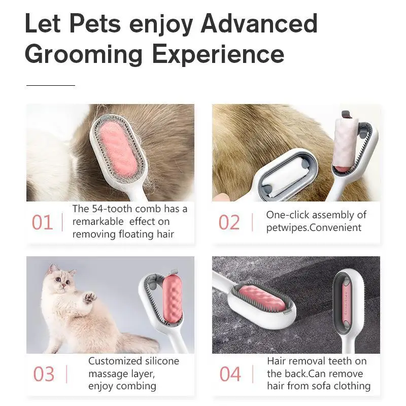 4 In 1 Pet Grooming Brush Cleaning Massage Remover Comb For Cat Dog General Supplies with Water Tank Pets Products Accessories