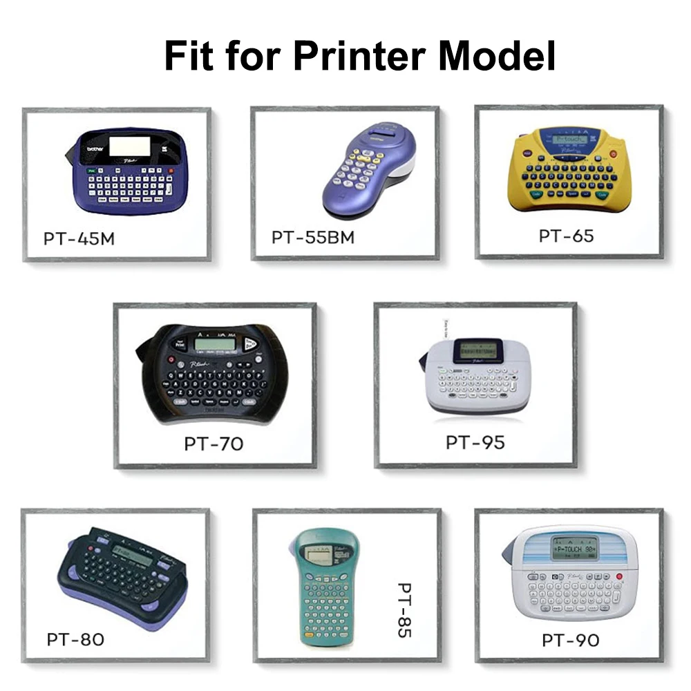 5Packs Compatible Brother Label Tape MK231 MK 231 MK631 MK131 MK531 MK431 MK731 for Brother P Touch PT70 PT80 Pth110 Printer