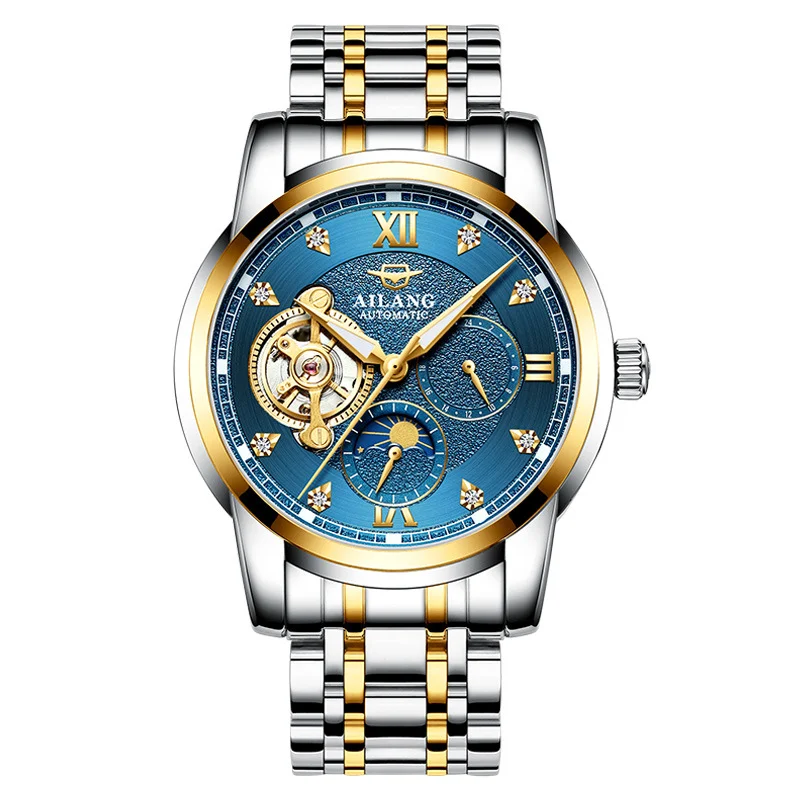Timepieces Ai Lang 2026 Automatic Mechanical Watch Waterproof 30M Stainless Steel Band Pointer Dial Business Fashion Style
