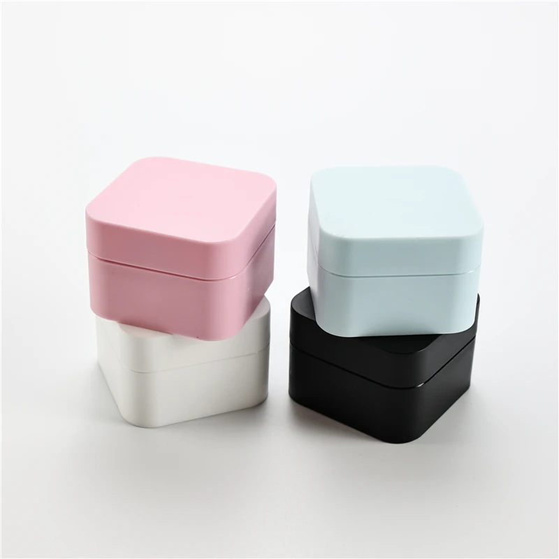 

30pcs 50g Empty Plastic Nail Art Cosmetic Square Containers Jar Small Sample Cream Pot Nail Gel Powder Box Makeup Lotion Tool