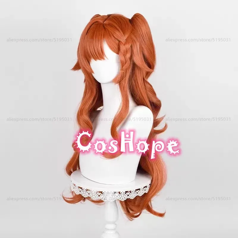 2025 Sonetto 78 cm lockig mit Pferdeschwänzen orange braune Perücke Cosplay Anime hitzebeständige synthetische Perücken