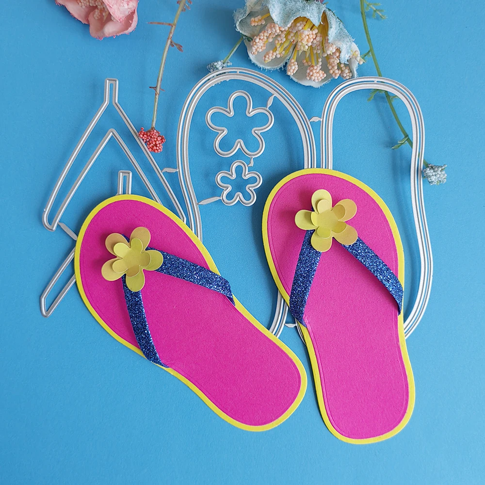 Exquisite flip flops, slippers cutting dies DIY scrapbook, embossed card, photo album decoration, handmade crafts