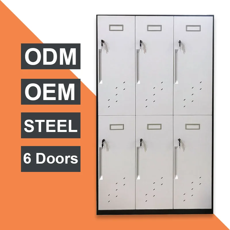 Custom Size Steel Cabinet Storage 2 Tier Locker Dormitory Gym School Lockers 6 Door Steel Locker Metal Wardrobe for Clothes