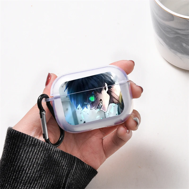 Anime My Hero Academia Midoriya Izuku Case for Airpods Pro 3 2 1 Airpod Cases TPU Transparent Earphone Cover