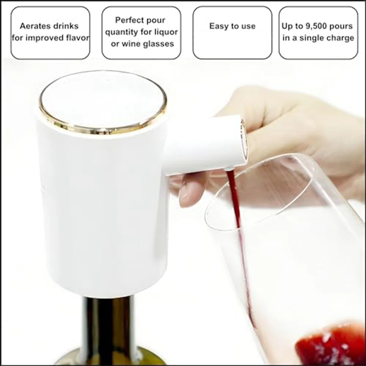 Electric Wine Aerator Dispenser for Wine, Whiskey, Soju, and Liquor Perfect Wine Dispenser Machine, Liquor Pourer