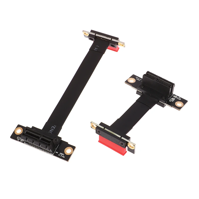 1 Pc PCIE X1 Riser Cable Dual 90 Degree Right Angle Extension Cable PCI Express 1x Riser Card Ribbon Extender