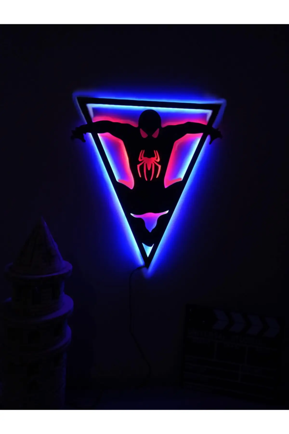 Design Led Lighted Decorative Spiderman Painting Wall Ornament wall art wall designg amer decor 40x50