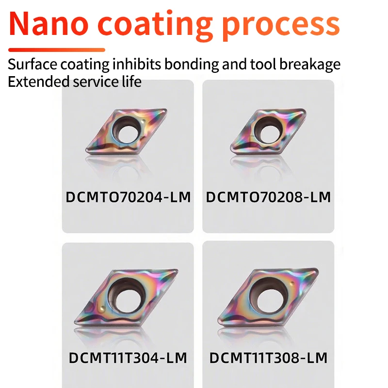 

VOKET Diamond CNC lathe blade dcmt11t304-LM TF918 special triangular cutter blade for quenched steel