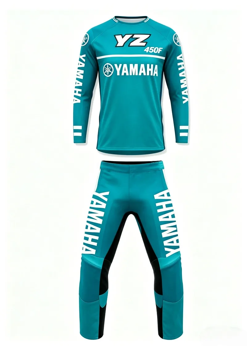 Conjunto de pantalones de manga larga azules y verdes de moda Yamaha para verano, para hombres y mujeres, ropa deportiva para montar en motocicleta con protección solar