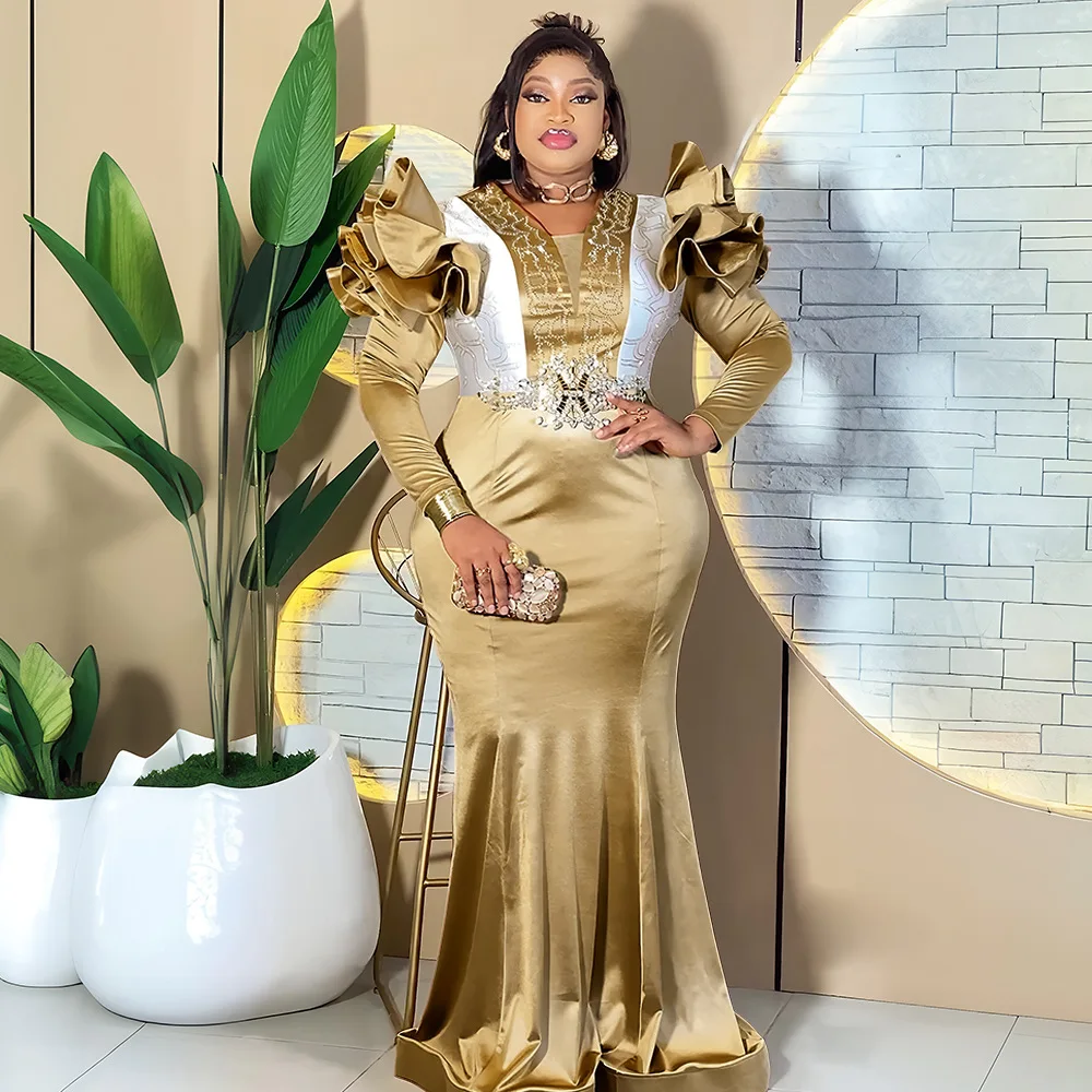 

Plus Size African Party Dresses for Women 2026 New Fashion Dashiki Ankara Velvet Wedding Gowns Elegant Outfits Muslim Maxi Dress