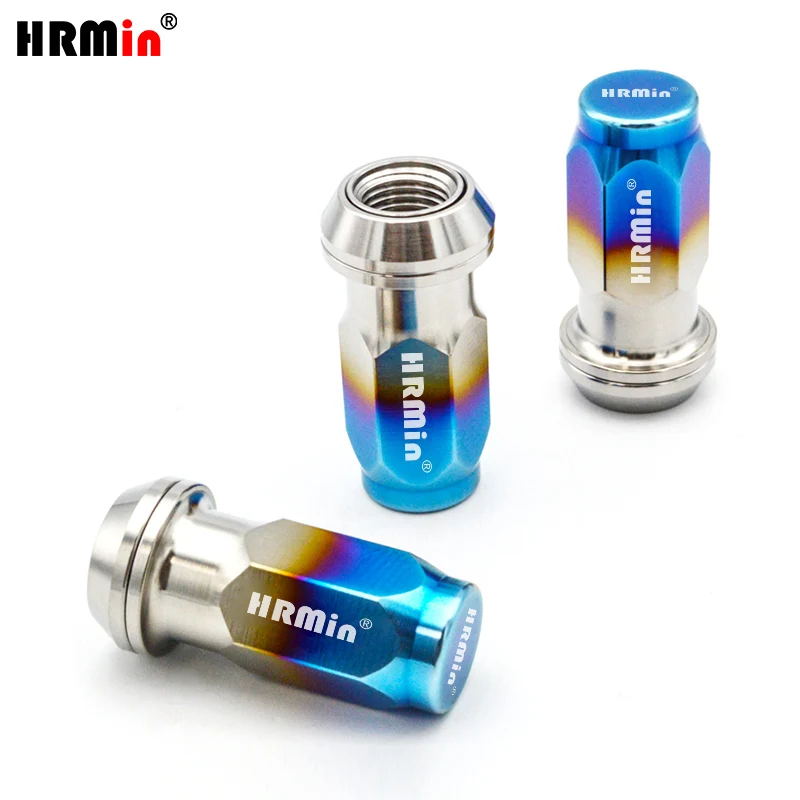 

HRMin 10.9 grade Gr5 titanium nut screw M14x1.5x45mm for Toyota Mazda Honda etc free cone washer wheel lug rim tyre close end