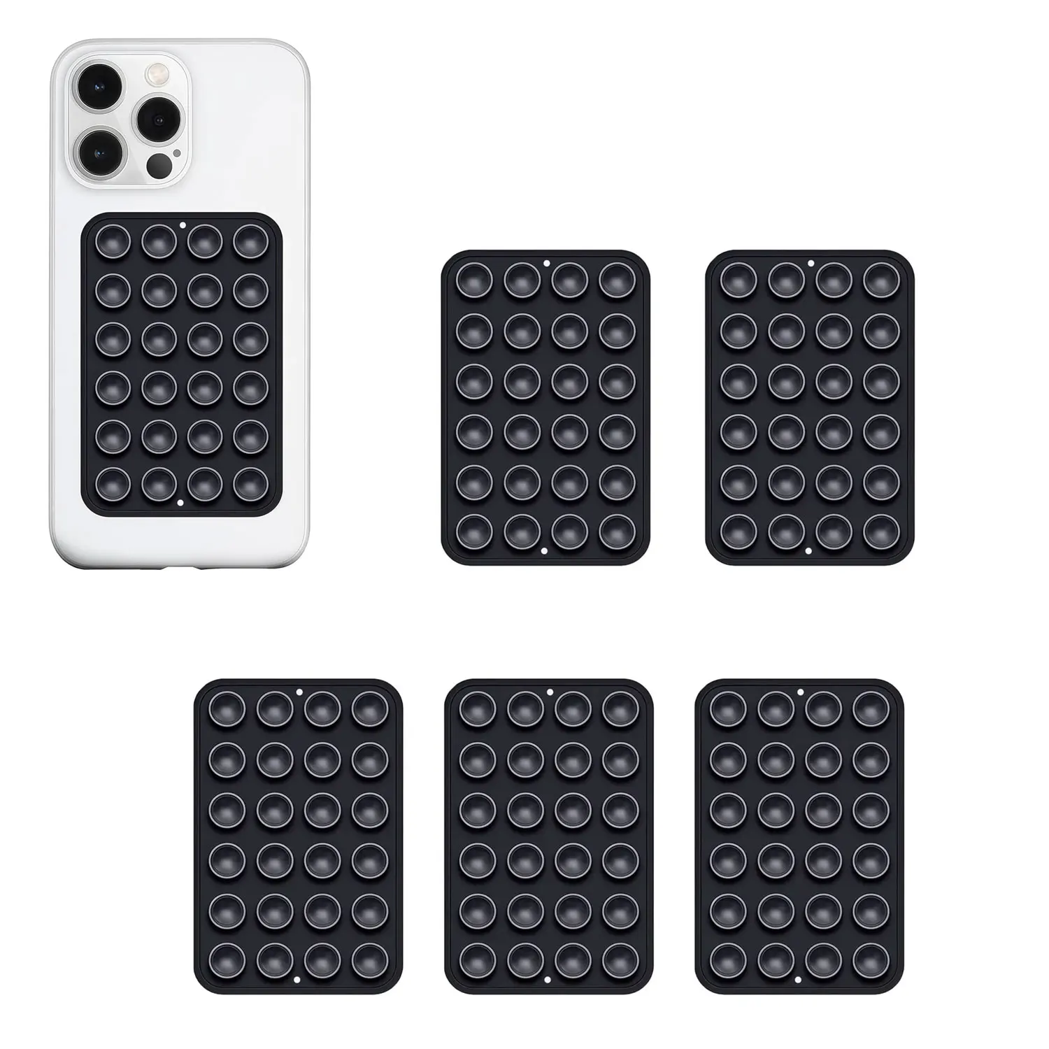 1/5PCS Wall Phone Holder Stand 24 Suction Cup Pad Mount for iPhone Samsung Xiaomi Install Flat/Mirror Cellphone Bracket