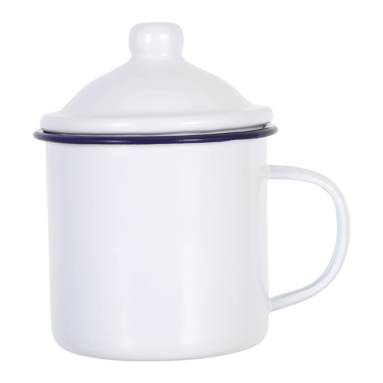 

Enamel Coffee Mug Lid Handle Vintage Outdoor Camping Tea Cup Portable Travel Hiking Backpacking Picnic