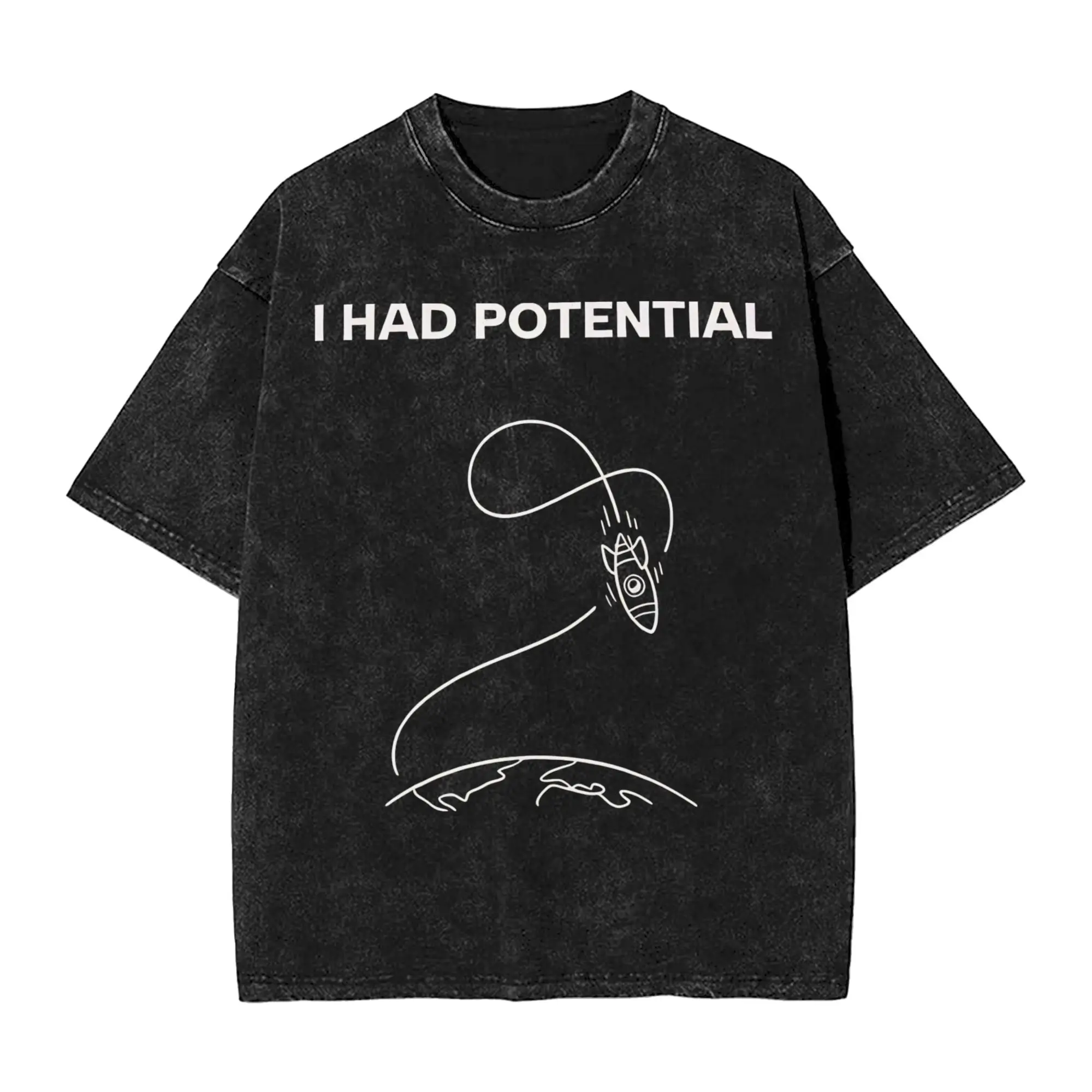Funny I Had Potential Space Nerd Gumor Ryan Gosling Project Hail Mary T-Shirt for Men Cotton Washed T Shirt  Short Sleeve Tees