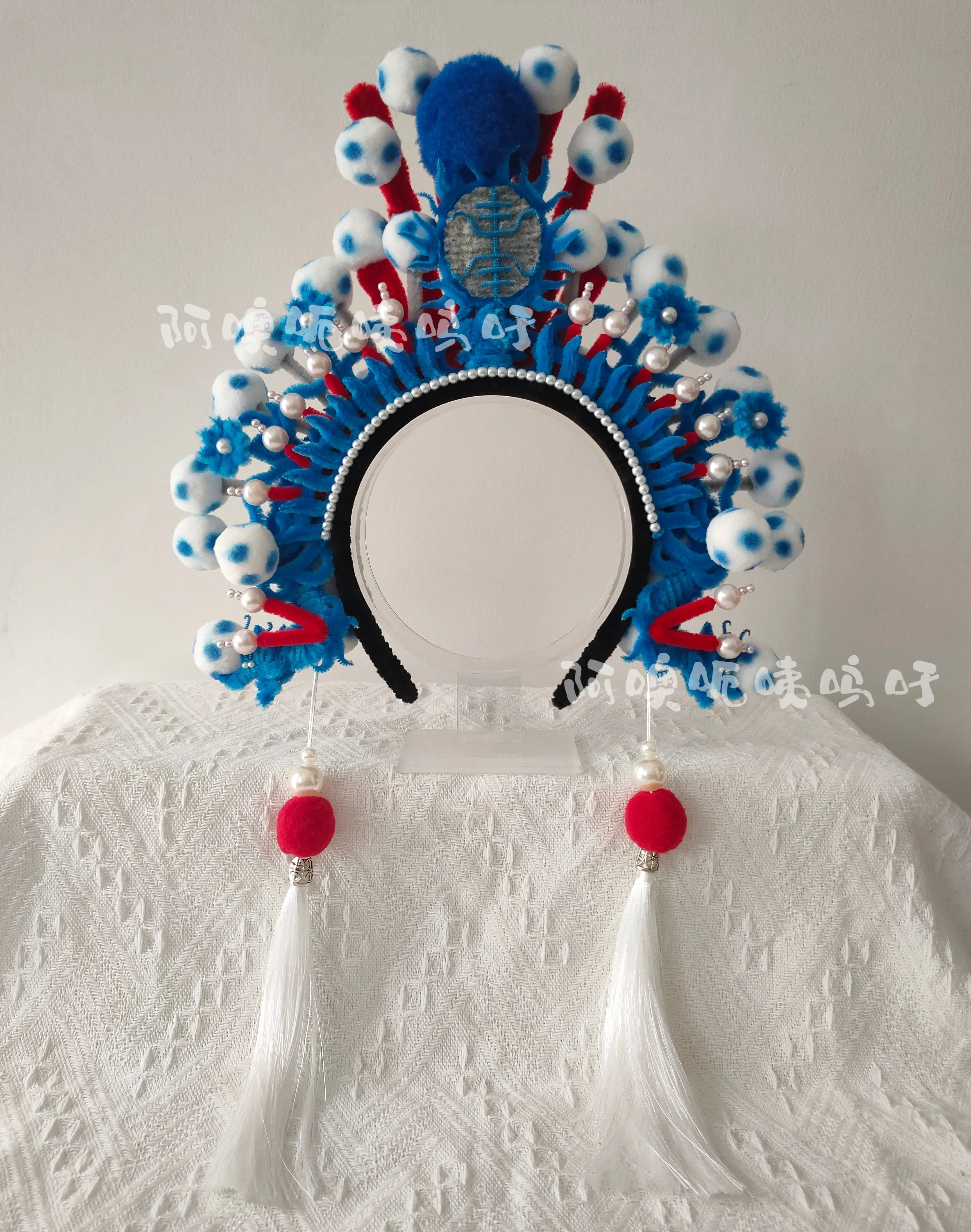 

Peking Opera Wu Sheng Twist Stick Headband Guofeng Headgear Handmade DIY Material Package