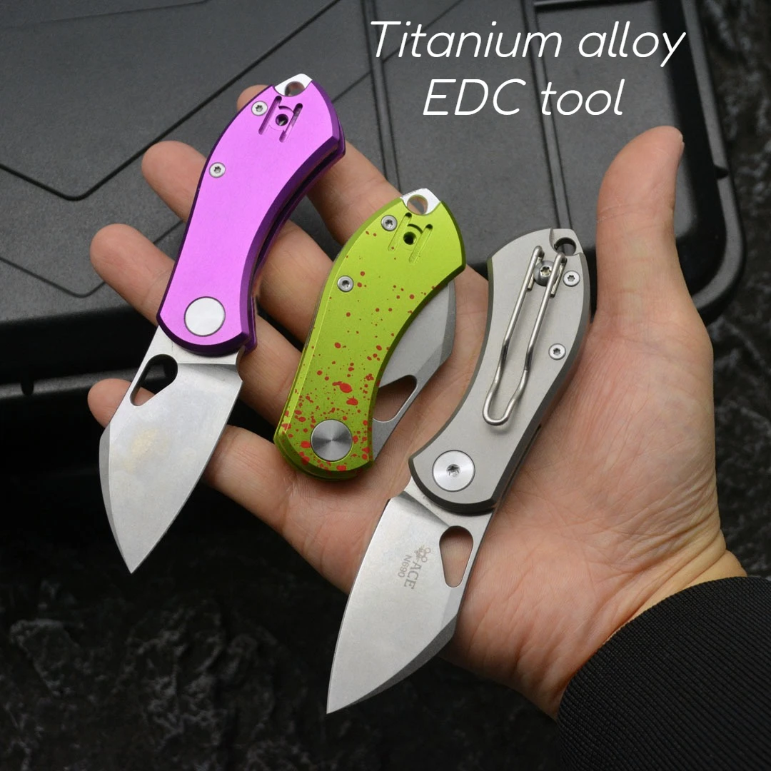 Mini Folding Pocket Knife MadeTitanium Alloy  EDC Tool Outdoor Convenience and Emergency Use Handy Hand Tool.