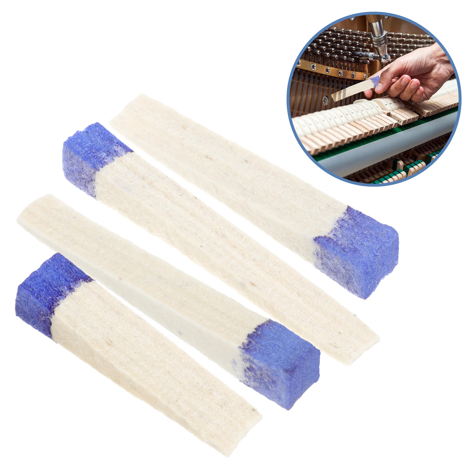 4 Pcs Piano Stop Felt Sound Tools Grand Mute Sticks Wedge Blocks Musical Instruments Professional Accessory Tuning Sturdy