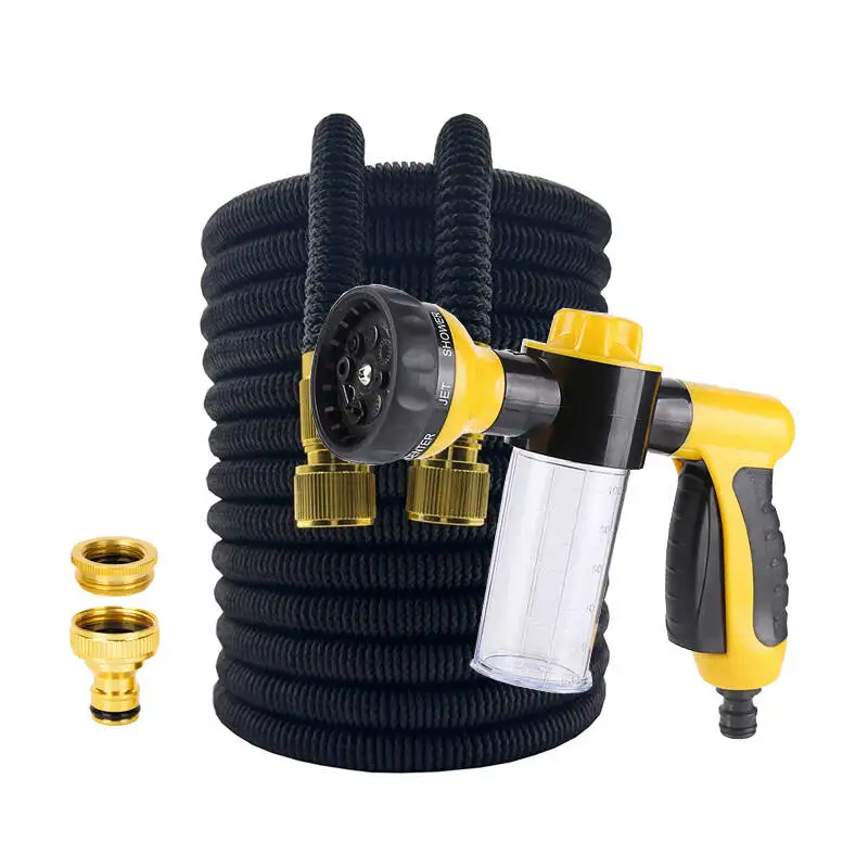Manguera de lavado de coches de alta presión, manguera mágica expandible, manguera de riego para jardín doméstico, pistola de olla de espuma de limpieza de jardinería multifunción