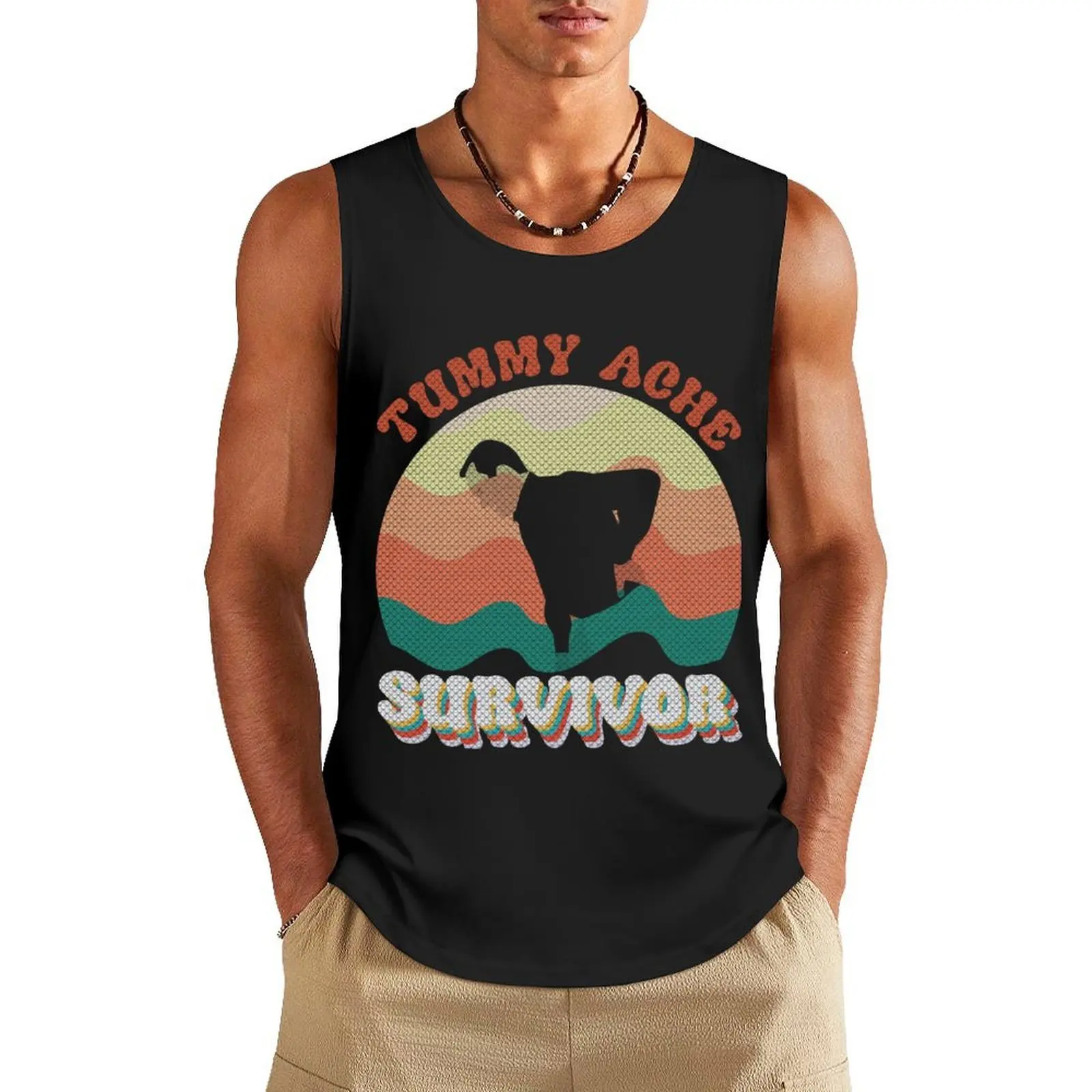 

Забавная футболка Tummy Ache Survivor, майка, футболки с аниме, футболки без рукавов для мужчин, мужской жилет