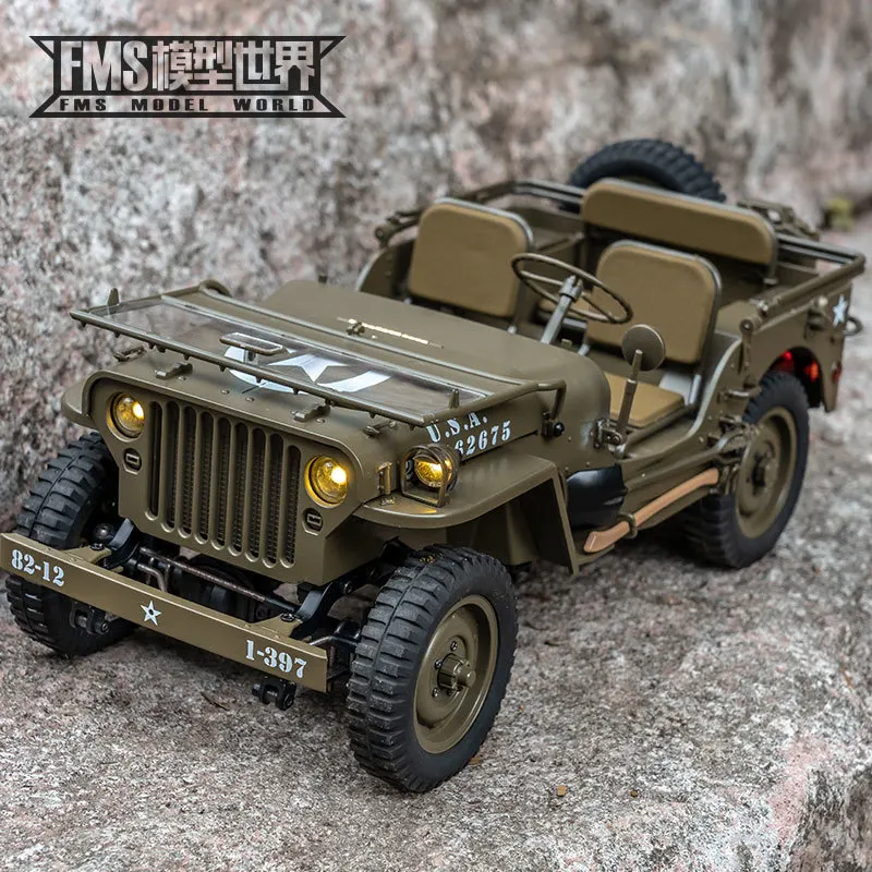 FMS Modello di Auto Scala 1:12 Willys Telecomando Elettrico Fuoristrada Arrampicata Simulazione Decorazione del Veicolo Giocattolo RC Auto e Regalo Fantastico